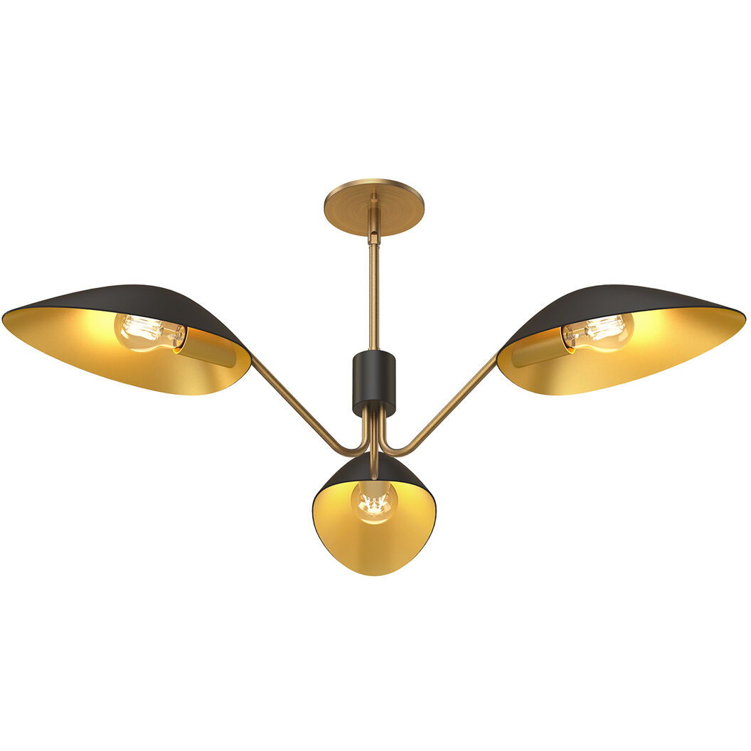 Alora Mood Oscar Pendant Ceiling Light in Aged Gold and Matte Black