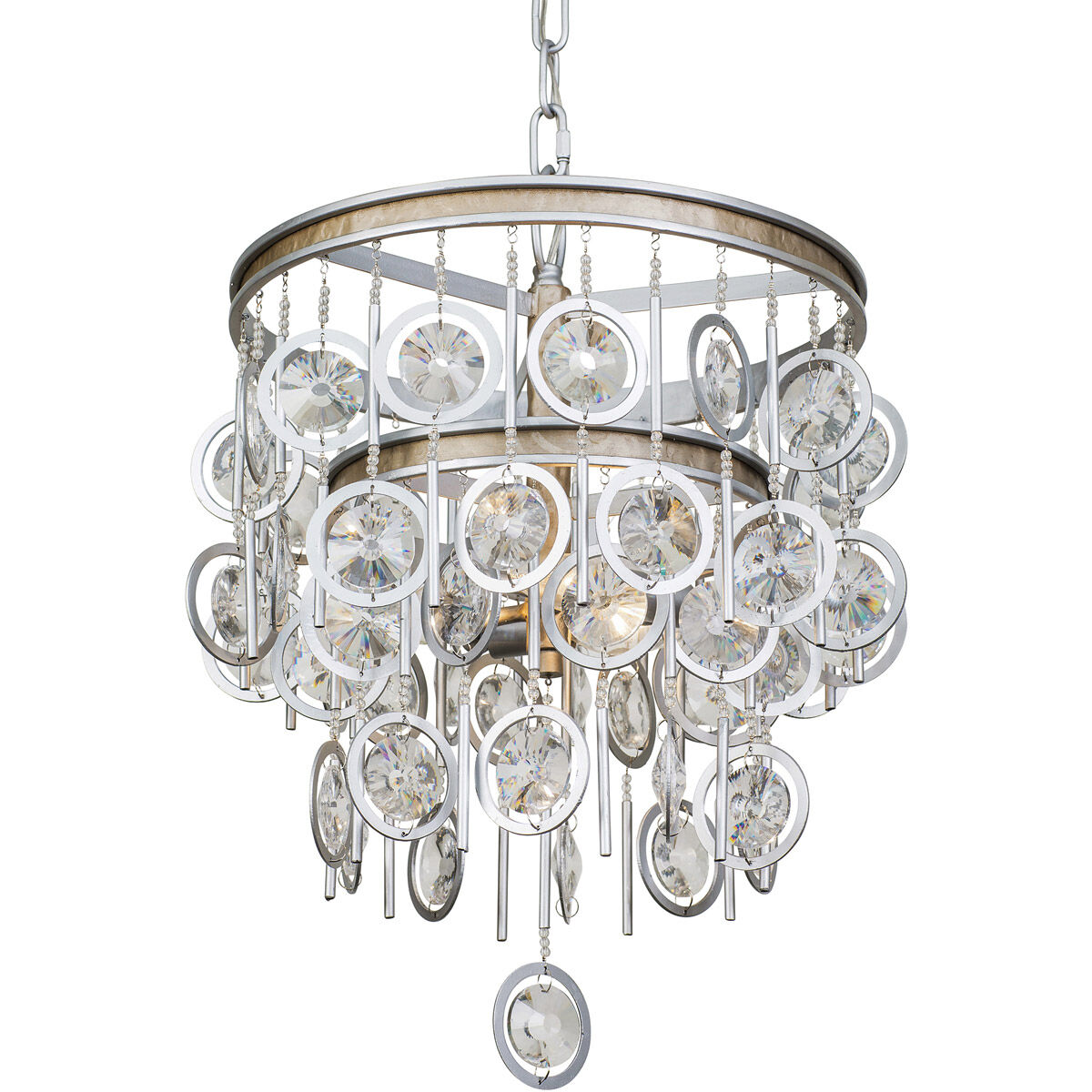 Charmed 3 Light 14 inch Silver with Champagne Mist Pendant Ceiling Light