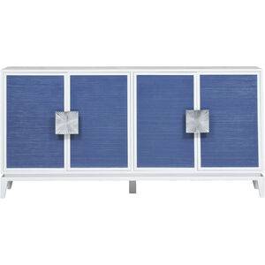 Asanso 72 X 16 inch White with Blue Credenza, 4 Door