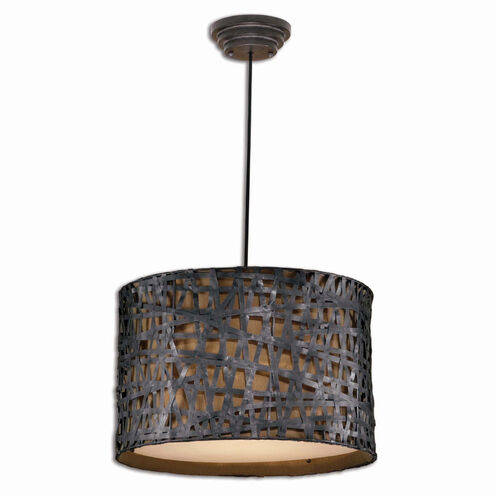 Sabine 3 Light 22 inch Aged Black Metal Hanging Shade Ceiling Light