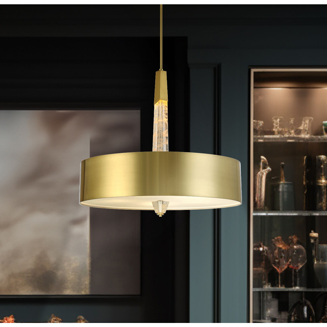 Drifting Droplets LED Vintage Brass Pendant Ceiling Light