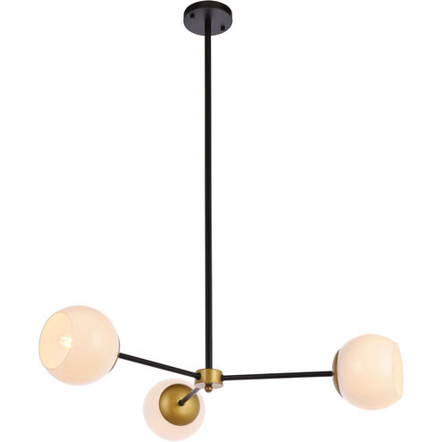 Briggs 3 Light 32 inch Black and Brass Pendant Ceiling Light