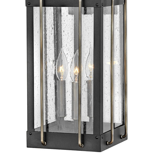 Heritage Fitzgerald LED 24 inch Textured Black with Burnished Bronze Outdoor Wall Mount Lantern