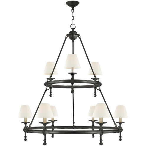Chapman & Myers Classic2 9 Light 45 inch Bronze Two-Tier Ring Chandelier Ceiling Light