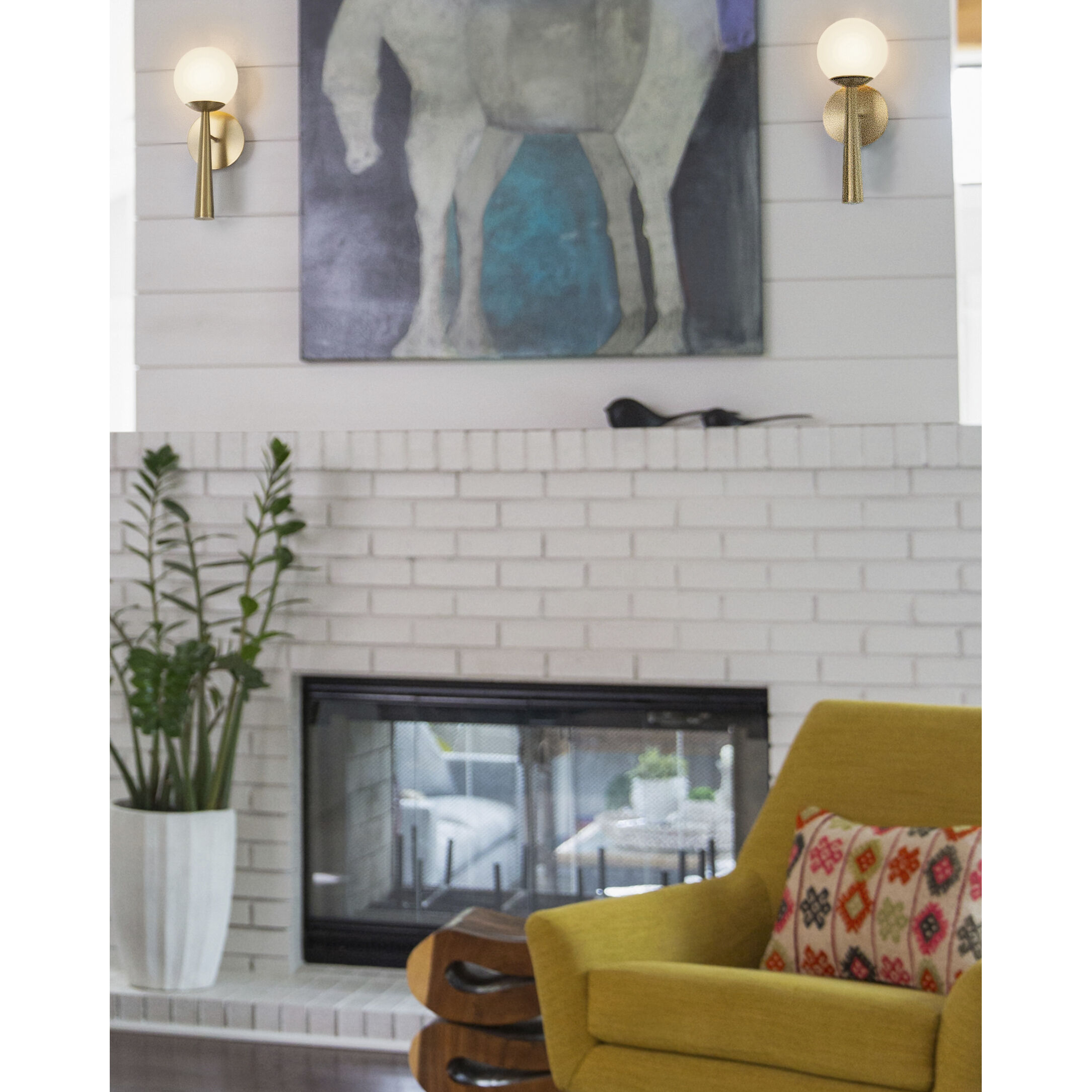 Izzy LED 6 inch Lacquered Brass Sconce Wall Light