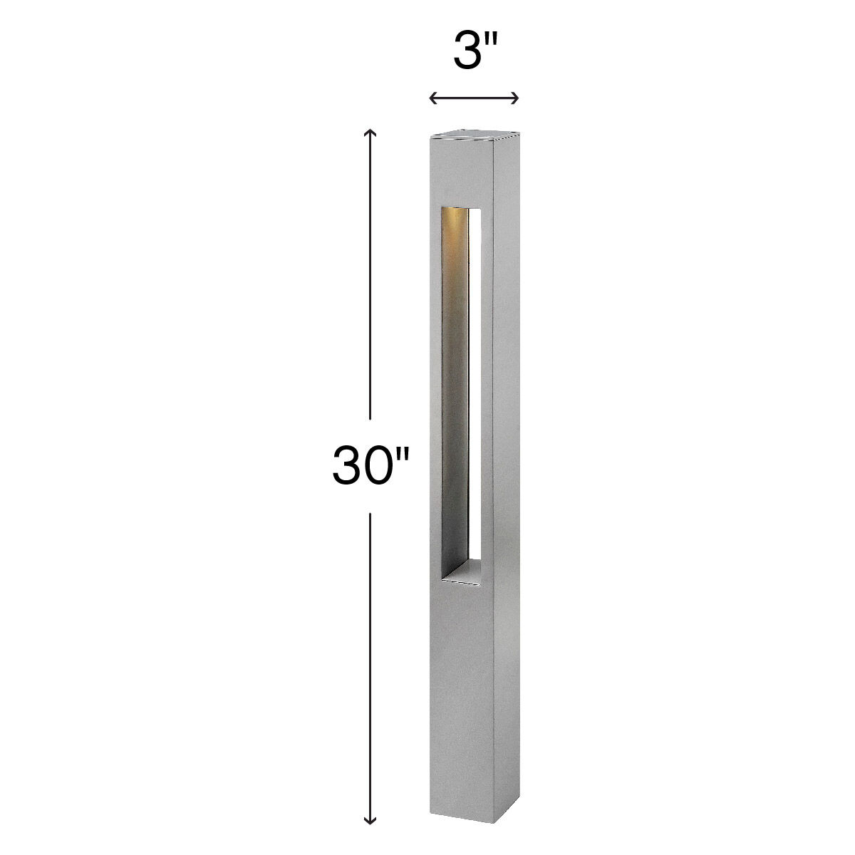 Atlantis 12v 5 watt Titanium Landscape Bollard, Square