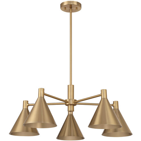 Pharos 5 Light 30 inch Noble Brass Chandelier Ceiling Light