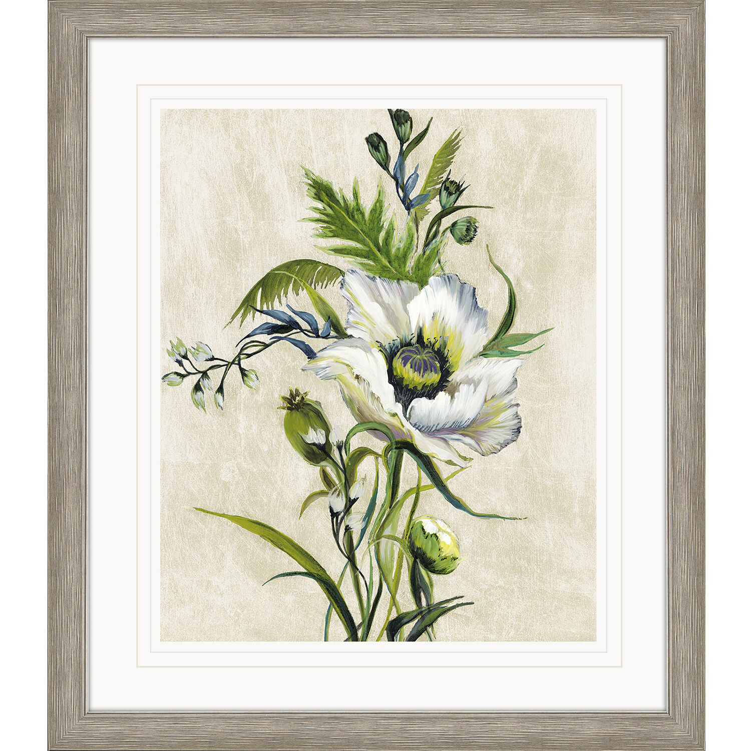 Sunny Day Green and Blue and White Framed Art