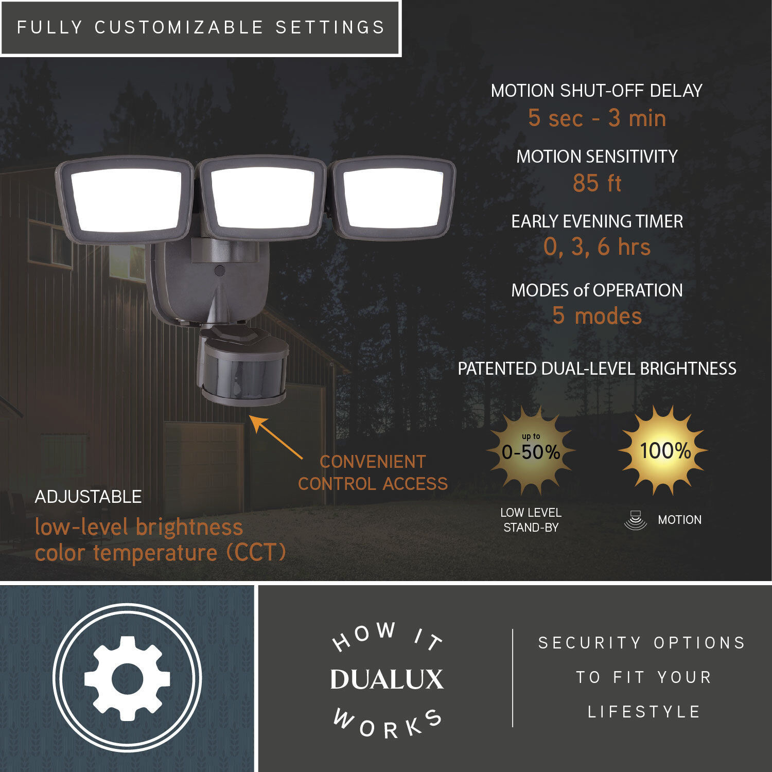 Outdoor Security LED 7 inch Bronze Outdoor Security