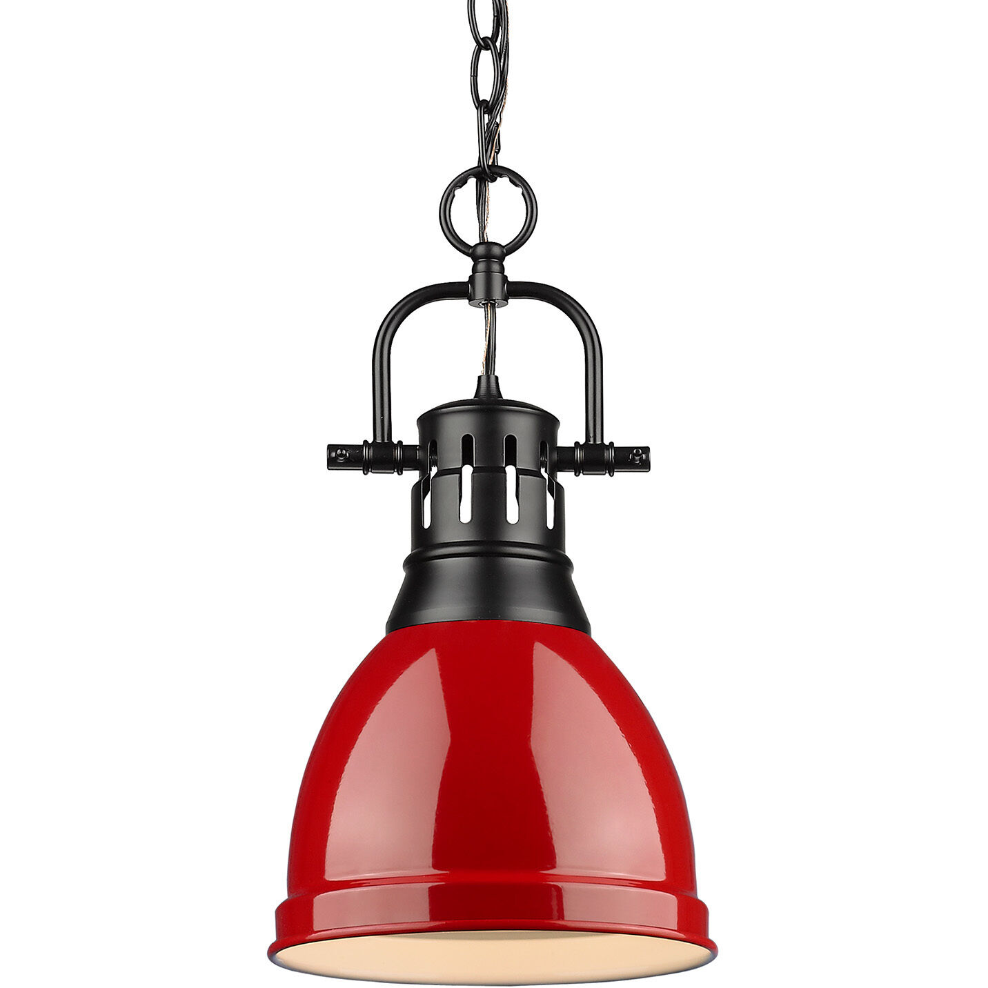 Yep Duncan Pendant Ceiling Light in Matte Black, Red, Small