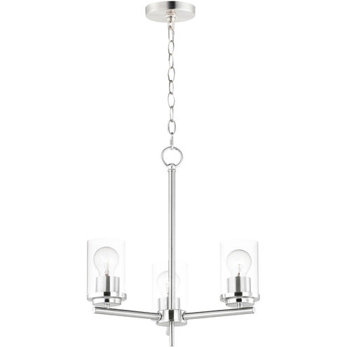 Corona 3 Light 17 inch Satin Nickel Single-Tier Chandelier Ceiling Light in Clear