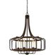 Kellia 6 Light 28 inch Iron and Dark Oak Chandelier Ceiling Light