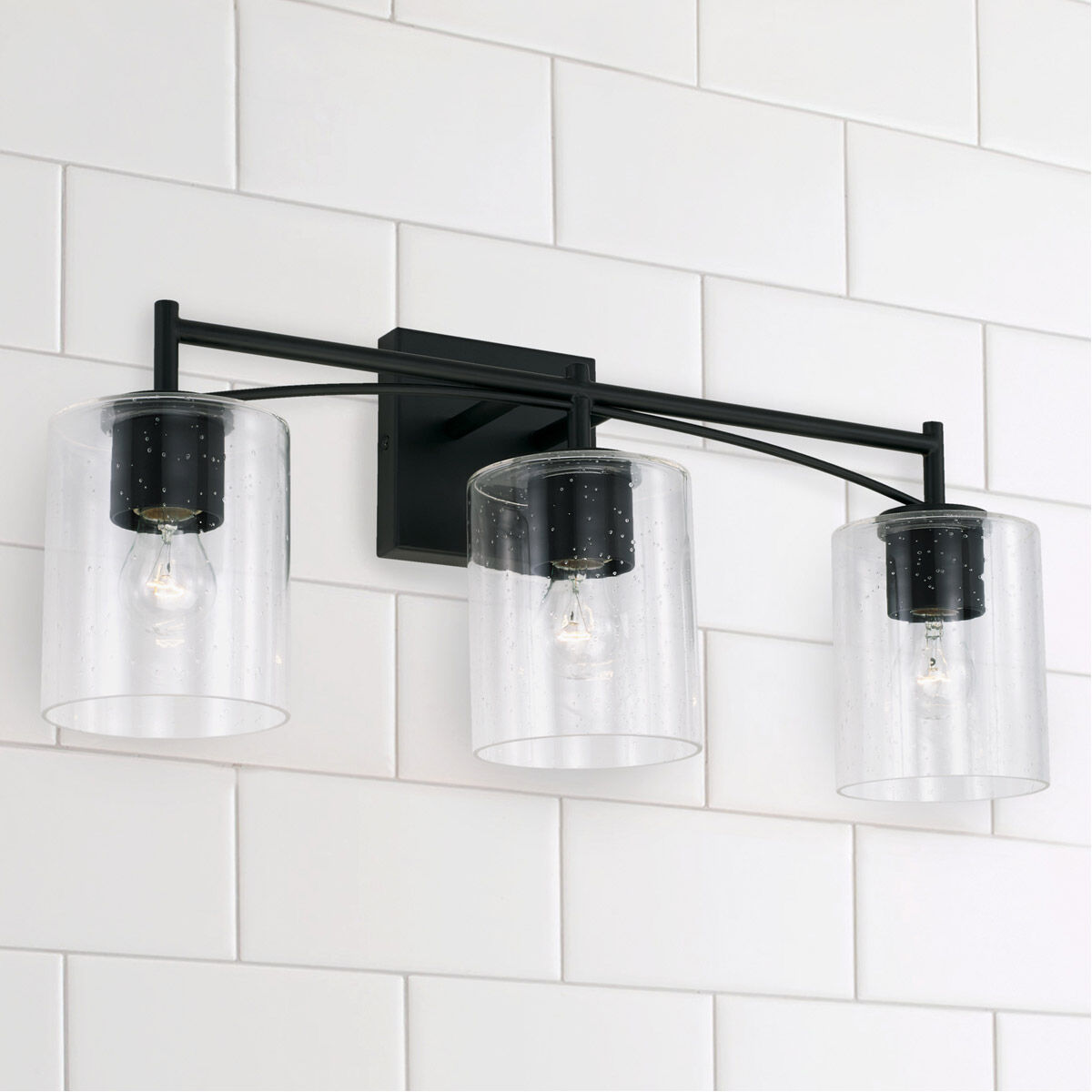 Peyton 3 Light 23 inch Matte Black Vanity Light Wall Light