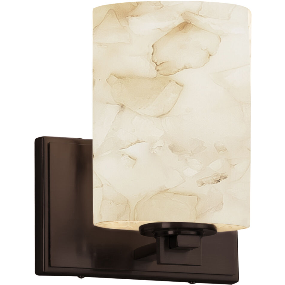 Alabaster Rocks 1 Light 7 inch Matte Black Wall Sconce Wall Light in LED, Cylinder with Flat Rim