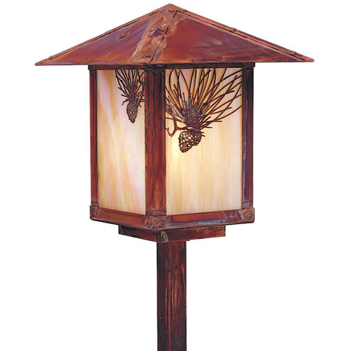 Evergreen 120V 100 watt Verdigris Patina Landscape Light in White Opalescent, T-Bar Overlay