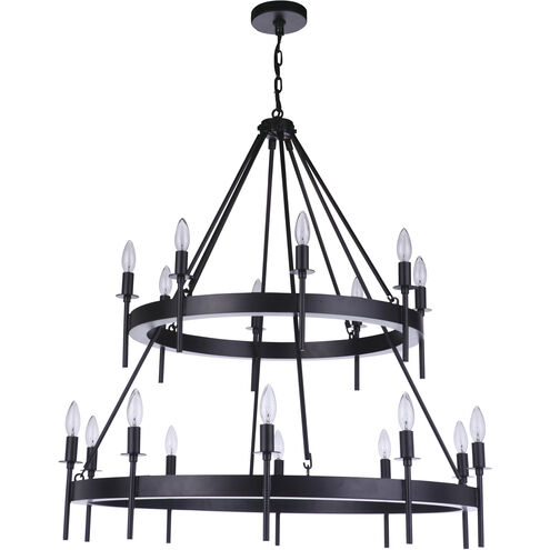 Larrson 18 Light 36 inch Flat Black Chandelier Ceiling Light