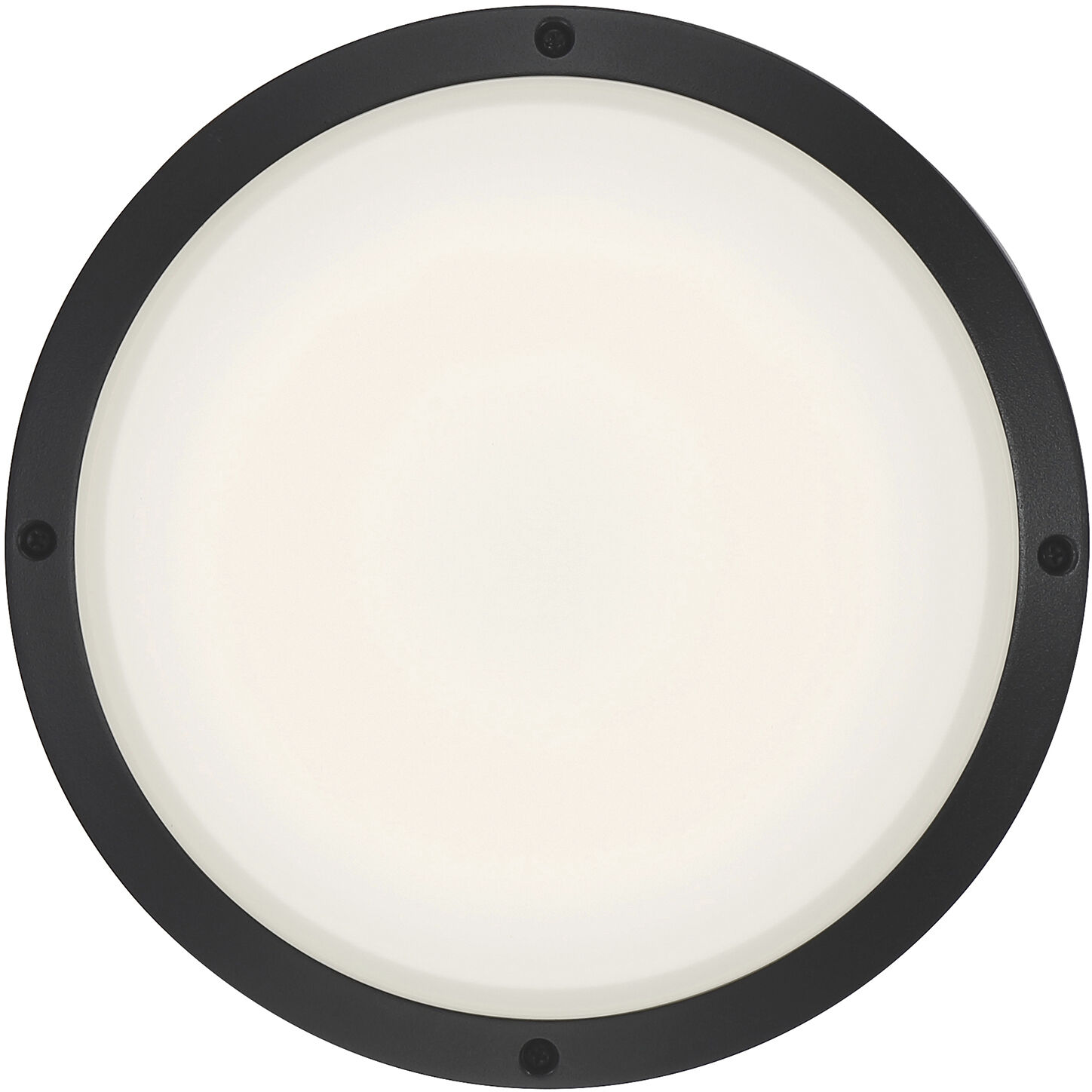 Rockaway LED 11 inch Matte Black and Frosted Outdoor Flush Mount