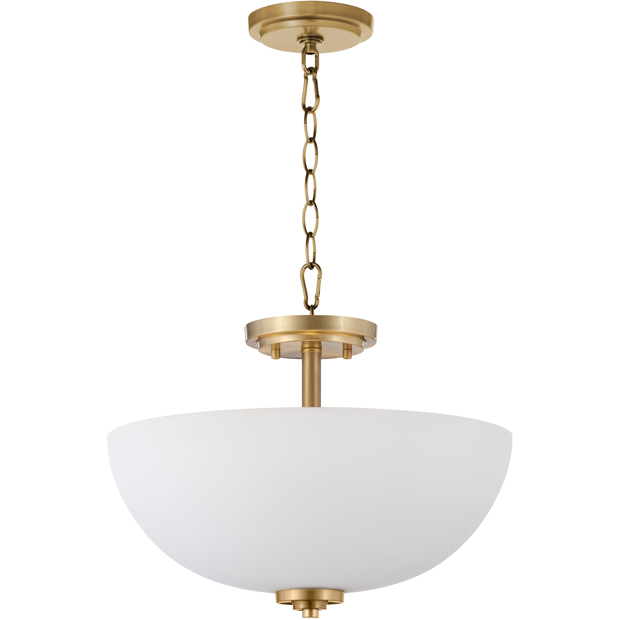 Adams 3 Light 15 inch Aged Brass Dual Mount Ceiling Light