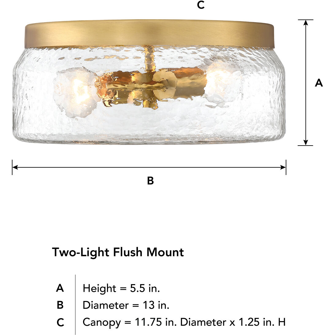 Rose Marie 2 Light 13 inch Brushed Gold Flush Mount Ceiling Light