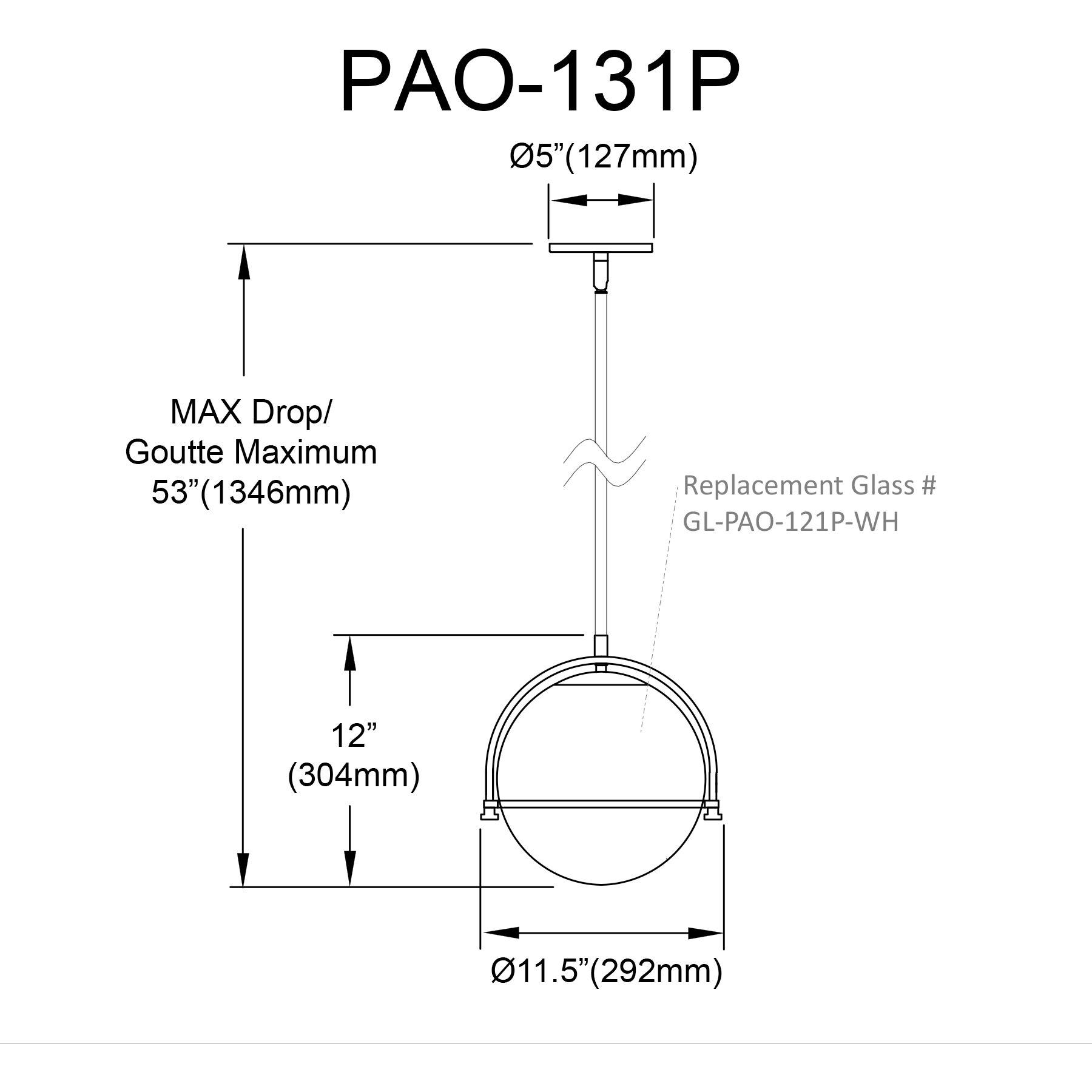 Paola 1 Light 11.5 inch Polished Chrome Single Drop Pendant Ceiling Light