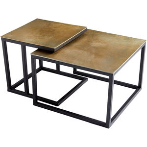 Arca 24 X 24 inch Black And Brass Nesting Tables, Set of 2