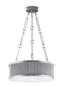 Ruffle 4 Light 18 inch Weathered Zinc/Satin Nickel Single Pendant Ceiling Light