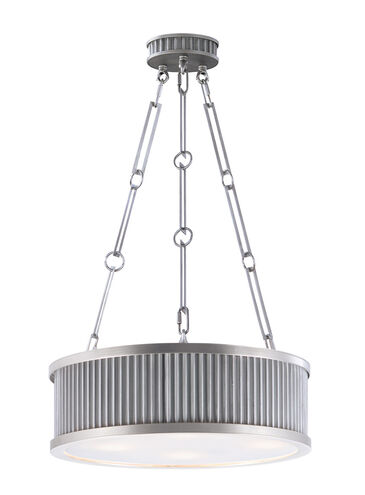 Ruffle 4 Light 17.5 inch Weathered Zinc/Satin Nickel Single Pendant Ceiling Light