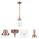 Franklin Restoration Dover LED 5 inch Antique Copper Mini Pendant Ceiling Light in Clear Glass