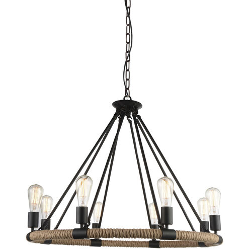 Ganges 8 Light 33 inch Black Up Chandelier Ceiling Light