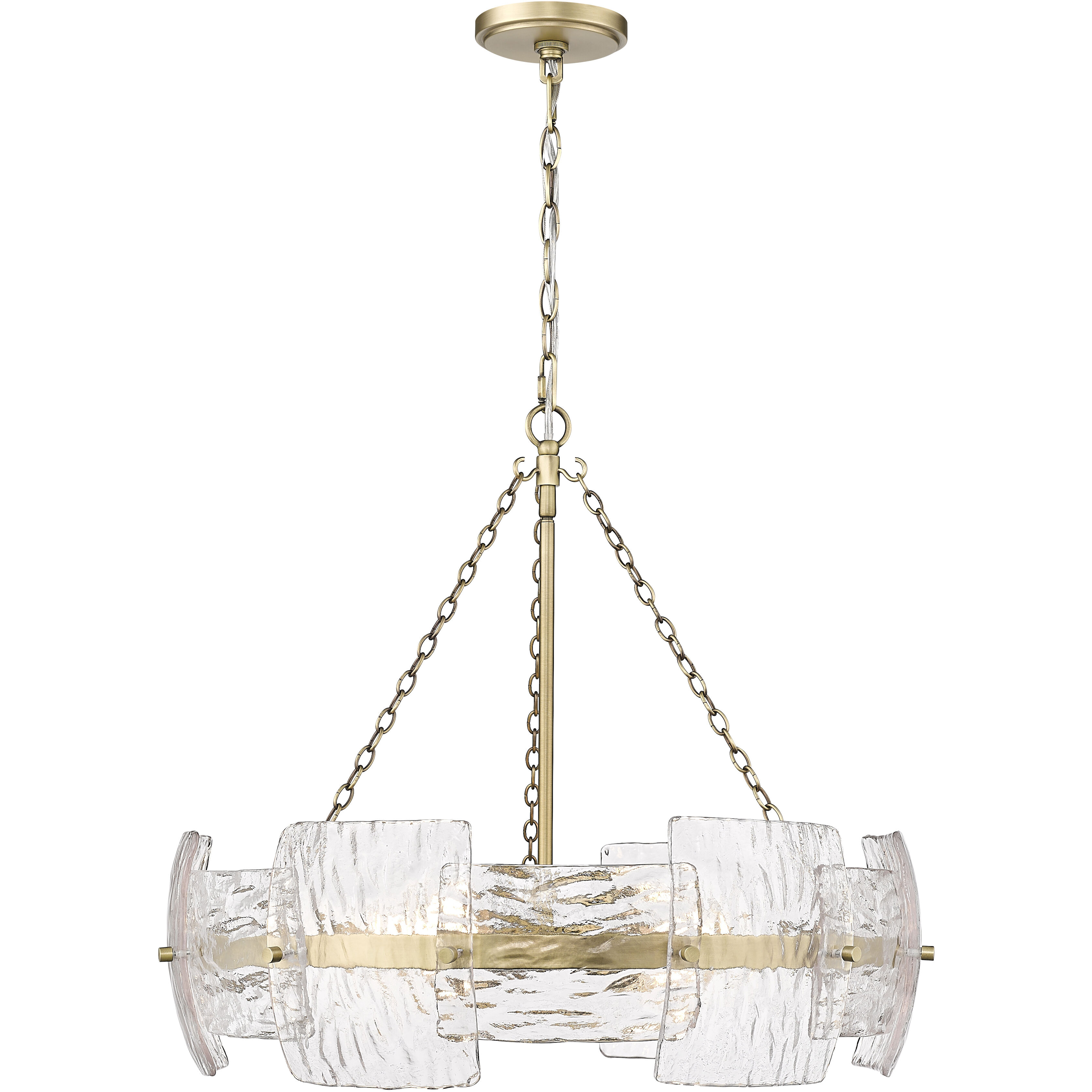 Sinclara 4 Light 24.75 inch Vintage Brass Pendant Ceiling Light