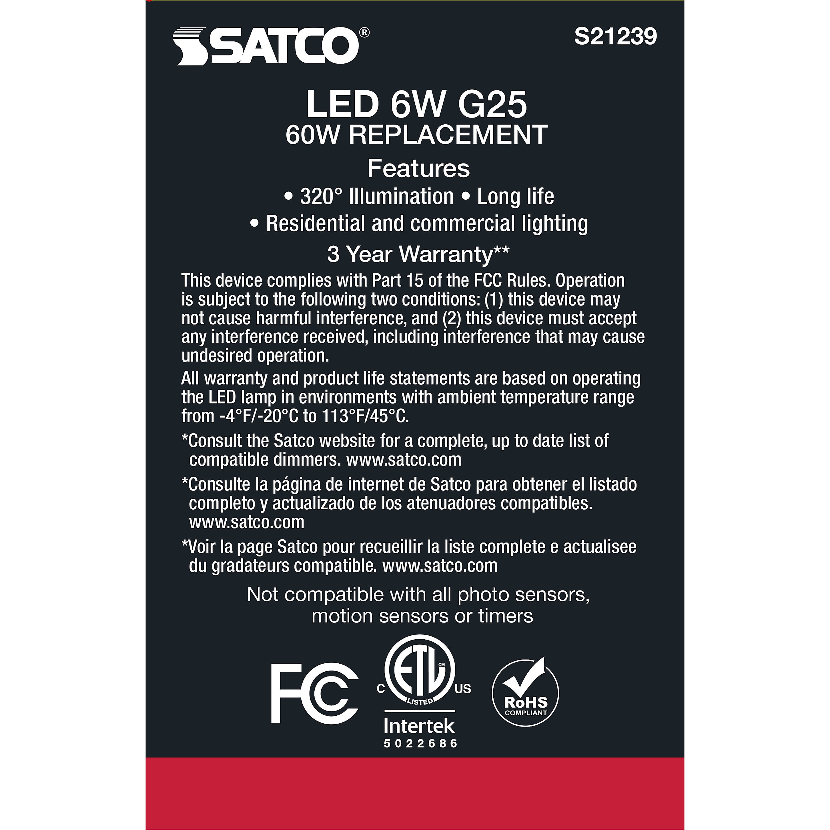 Lumos LED Medium Medium 6.00 watt 3000K LED Filament