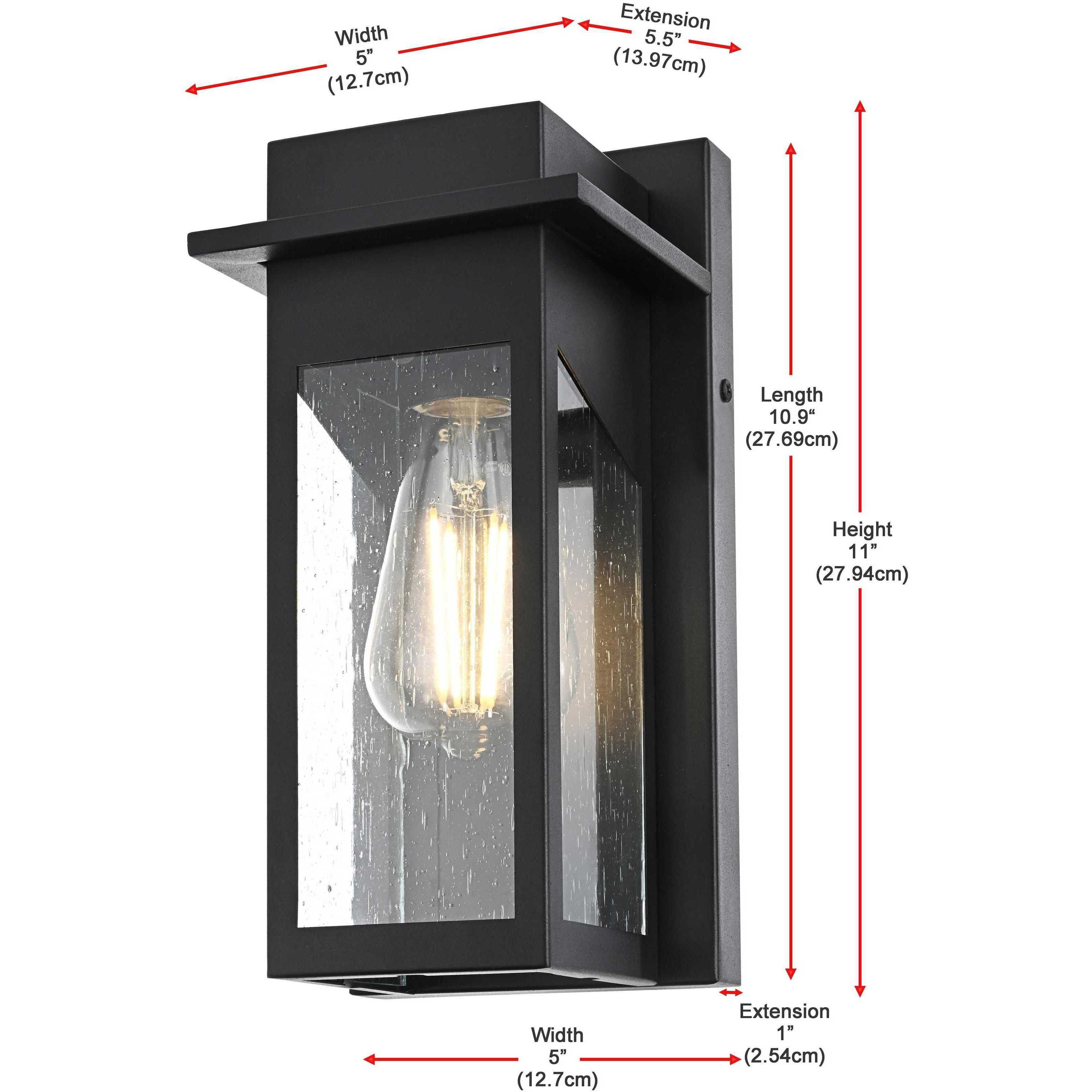 Dunton 1 Light 11 inch Black Outdoor Wall Sconce