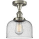 Bell 1 Light 6.5 inch Brushed Satin Nickel Semi-Flush Mount Ceiling Light