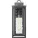 Ashland 1 Light 18 inch Matte Black Outdoor Sconce in Waterglass
