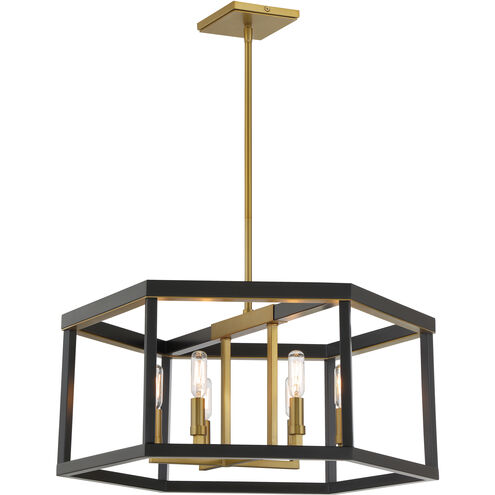 Union Estates 6 Light 24 inch Coal And Soft Brass Island Light Ceiling Light
