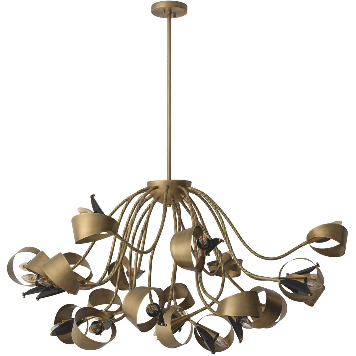 Corrientes 21 Light 51.18 inch Antique Brass with Grey Acrylic Chandelier Ceiling Light