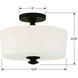 Travis 2 Light 12.5 inch Black Forged Semi Flush Ceiling Light