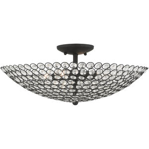Cassandra 4 Light 20 inch Black Semi Flush Ceiling Light