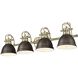 Duncan 4 Light 33.5 inch Aged Brass Bath Vanity Light Wall Light in Rubbed Bronze