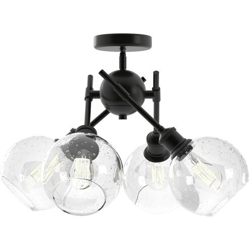 Axel 4 Light 16 inch Matte Black Semi-flush Ceiling Light, Damp