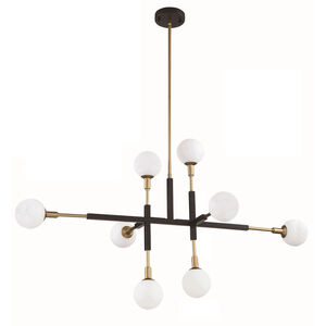 Ambience 8 Light 44.1 inch Black and Brass Pendant Ceiling Light