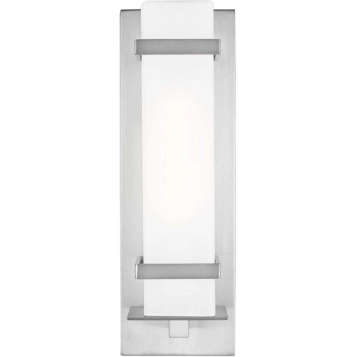 Alban 1 Light 14 inch Satin Aluminum Outdoor Wall Lantern, Small