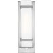 Alban 1 Light 14 inch Satin Aluminum Outdoor Wall Lantern, Small