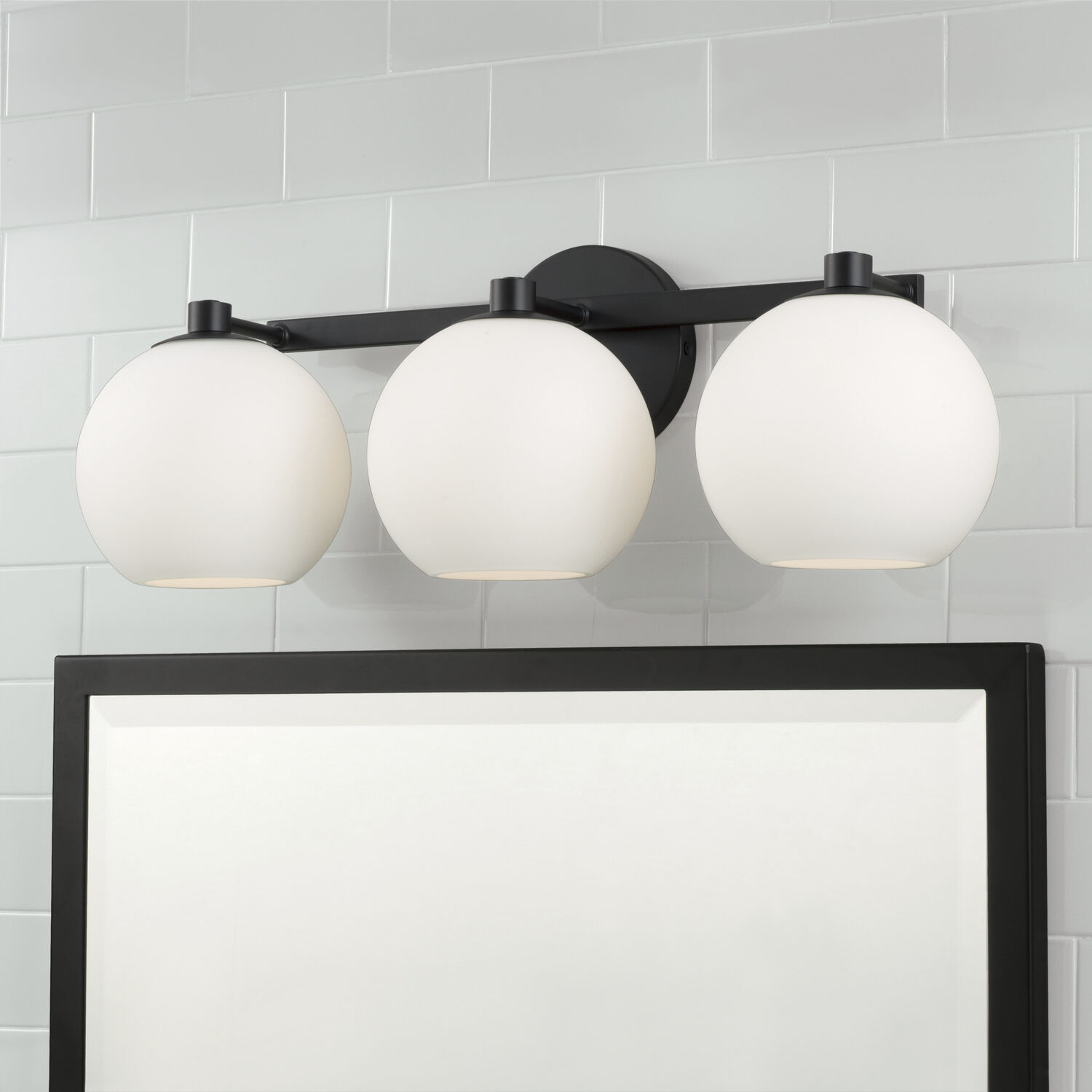 Ansley 3 Light 22.75 inch Matte Black Vanity Light Wall Light