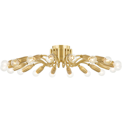 Barney 18 Light 31.5 inch Aged Brass Semi Flush Ceiling Light