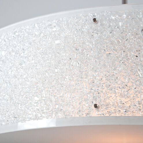 Textured Glass 4 Light 30.2 inch Beige Silver Chandelier Ceiling Light in Metallic Beige Silver, Strata Frosted