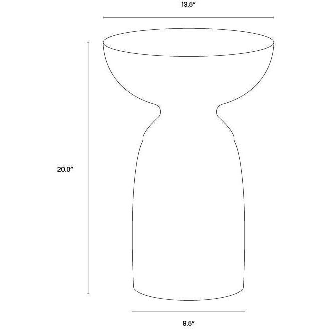 Goya 20 X 13.5 inch Marble Look / Black Outdoor End Table