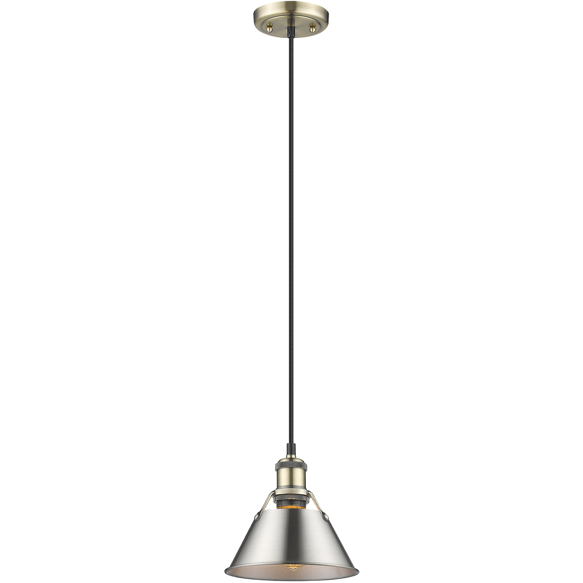 Yep Orwell 1 Light 7.5 inch Aged Brass Pendant Ceiling Light in Pewter, Small