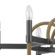 Rowland 6 Light 31 inch Burlap and Black Chandelier Ceiling Light, Candelabra Style