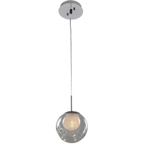 Meteor 1 Light 6 inch Chrome Mini Pendant Ceiling Light in Clear